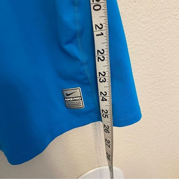 Nike pro v neck aqua blue compression fitted tech athletic performance T-shirt L - Picture 9 of 11